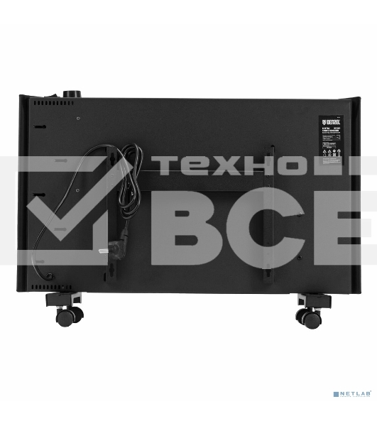 Конвектор электрический Denzel XCE-1500B черный, 1500 Вт, 20 м2, термостат