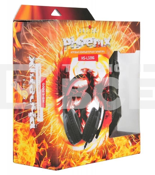 Наушники с микрофоном Oklick Phoenix HS-L320G черный/красный1.9м мониторы оголовье (NO-3000)
