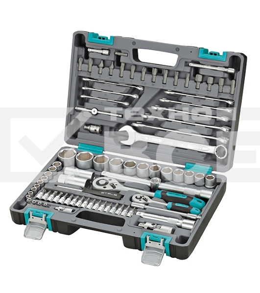 Набор инструментов STELS 141051/2'' 1/4'' CrV пластиковый кейс  82 предм.