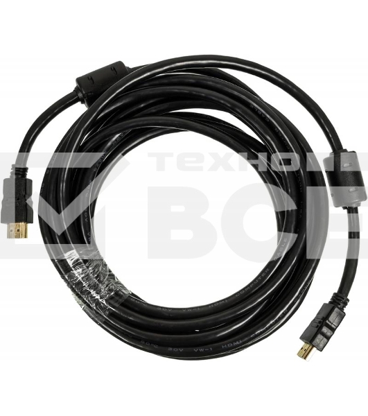 Кабель аудио-видео Ningbo HDMI-5M-MG HDMI (m)/HDMI (m) 5м. феррит.кольца позолоченные контакты черный