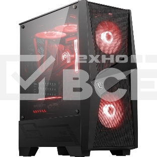 Компьютерный корпус MSI MAG FORGE 100M / mid-tower, ATX, tempered glass side panel / 2x RGB 120mm & 1x 120mm fans inc. / MAG FORGE 100M