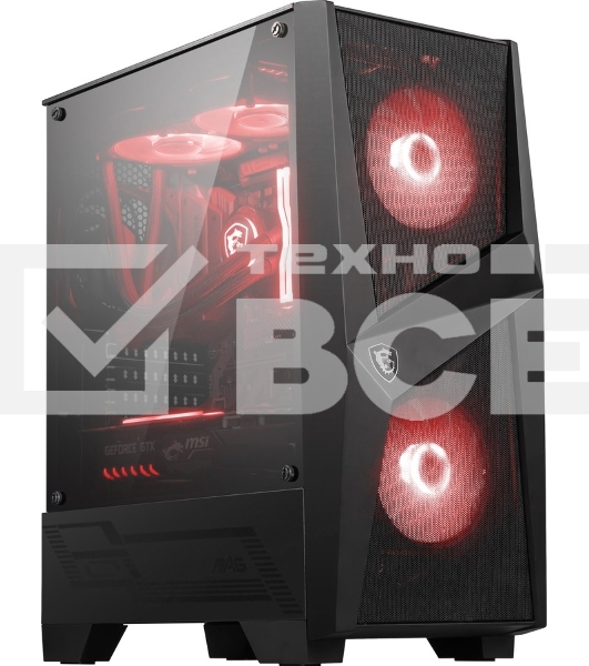 Компьютерный корпус MSI MAG FORGE 100M / mid-tower, ATX, tempered glass side panel / 2x RGB 120mm & 1x 120mm fans inc. / MAG FORGE 100M