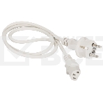 Шнур питания C13-Schuko прямая, 3х0.75, 220В, 10А, белый, 1.8 метра, фото 1