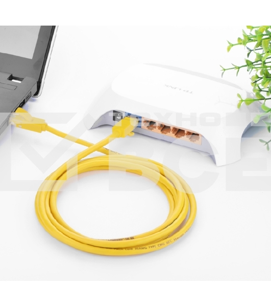 Патч-корд Greenconnect Патч-корд UTP прямой ethernet 0.5m кат.5е, RJ45, литой (Желтый) (GCR-LNC02-0.5m)