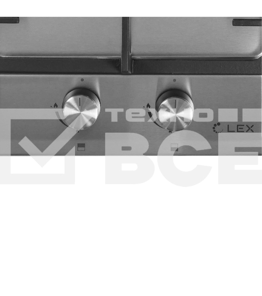 Встраиваемая газовая варочная панель LEX GVS 321 Inox  4000Вт 2 комфорки нерж.сталь