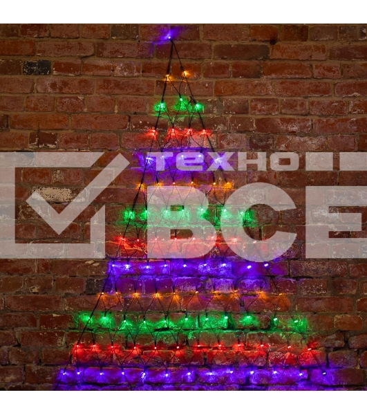 Гирлянда Сеть 2х2х1.5 м, свечение с динамикой, прозрачный ПВХ, 136 LED, 230 В, цвет свечения мультиколор