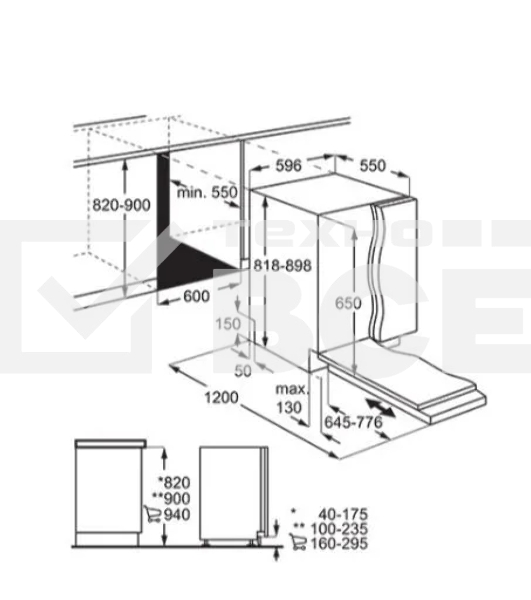 Встраиваемая посудомоечная машина Electrolux KES27200L 60 см, загрузка на 13 комплектов посуды, сенсорное управление, 6 программ