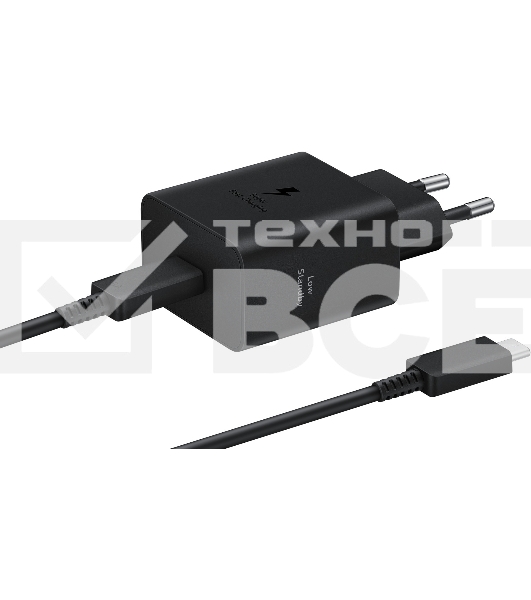 Сетевое зарядное устройство Samsung 45W (USB Type-C порт, кабель USB Type-C в комплекте), черное