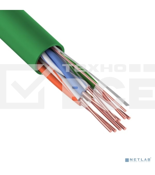 Кабель витая пара U/UTP, CAT 5e, нг(А)-LSLTx, 4х2х0,52мм, 24AWG, INDOOR, SOLID, зеленый, 305м Rexant