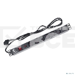 Блок силовых розеток Cabeus, Shuko х 6, вход Schuko, для шкафов, шнур 2 м, 50х490х50 мм (ВхШхГ), 16А, выключатель, фильтр защиты от напряжения, черный, фото 1