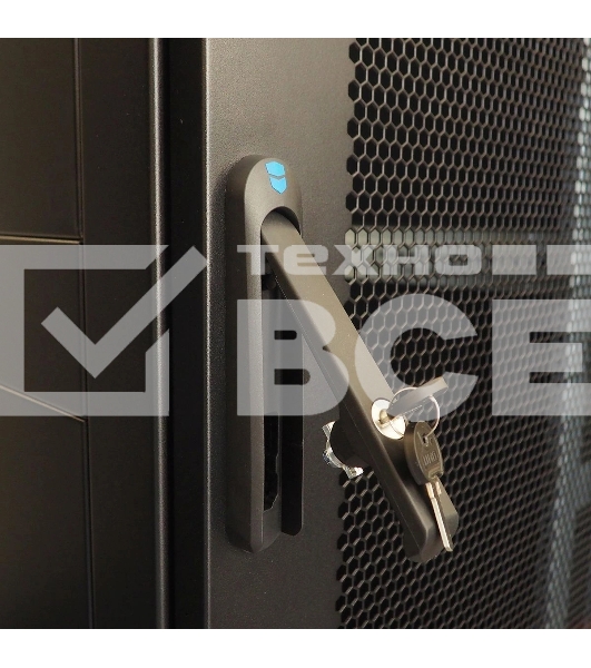 Шкаф серверный напольный 42U (800  1000) двойные перфорированные двери 2 шт., цвет черный