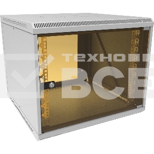 Шкаф коммутационный Suprlan (05-1096) настенный 12U 600x600мм пер.дв.стекл направл.под закл.гайки 70кг RAL 7035 535мм 22.69кг 500мм
