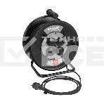 Удлинитель силовой Rexant КГ на катушке 4 гнезда с/з 50 м 3х1.5 кв.мм IP44 c защитными крышками метал. катушка, фото 1