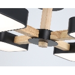 Светильник Ambrella light FL4880/4 BK/WD черный/дерево 72W 3000-6000K D610*160 (без ПДУ), фото4