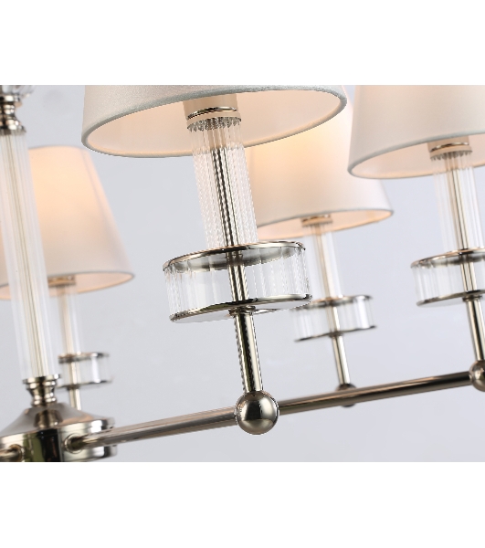 Люстра Ambrella light LH71003/7 BN/WH никель/белый E14*7 max 40W D820*1130