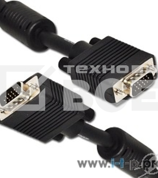 Кабель Gembird/Cablexpert CC-PPVGA-10M-B, Кабель VGA Premium , 15M/15M, 10м, черный, тройной экран, феррит.кольца