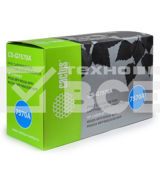 Картридж лазерный Cactus CS-Q7570A черный (15000 стр.) для HP M5025/M5035/M5035X/M5035XS