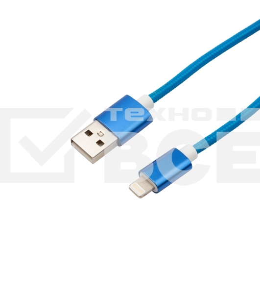 Кабель Rexant USB-Lightning 1 м, синяя нейлоновая оплетка