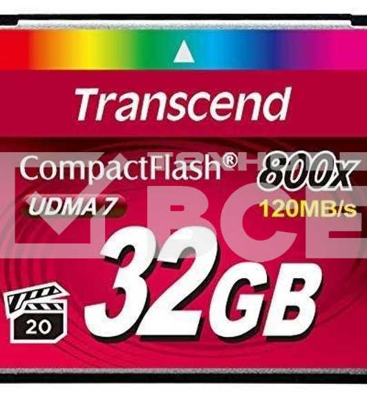 Флеш карта CF 32Gb Transcend, 800X