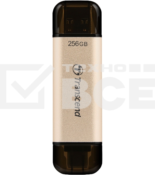 Флеш диск Transcend USB 256GB, JETFLASH USB3.2, TLC, High Speed, Type-C и Type A (420/400 МБ/с)