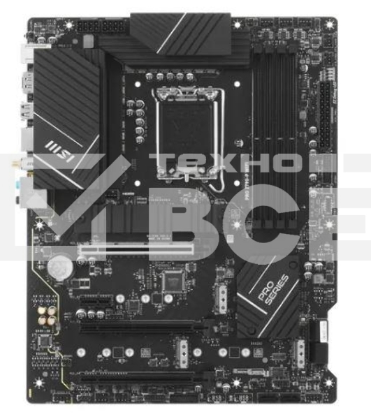 Материнская плата MSI PRO Z790-P WIFI, LGA 1700, Intel Z790, 4xDDR5, 6xSATA, 4xM.2, 1xPCIe 5.0 x16, 1xPCIe 4.0 x16, 1xPCIe 3.0 x16, 1xPCIe x1, 1xHDMI, 1xDP, 1x2.5Gb LAN, 4xUSB-A 2.0, 2xUSB-A 3.2 Gen 1, 1xUSB-A 3.2 Gen 2, 1xUSB-C 3.2 Gen 2x2, 6x3.5мм, 7.1,