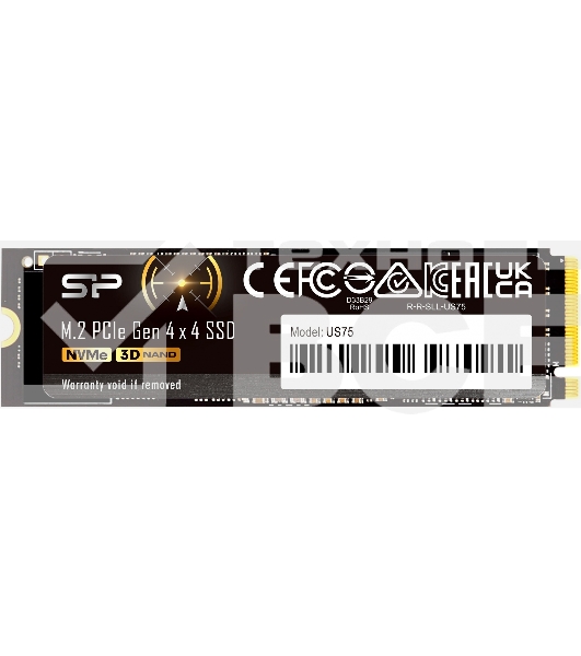 Накопитель SSD Silicon Power US75, 1000GB, M.2 2280, PCIe 4.0 x4, NVMe, R/W 7000/6000