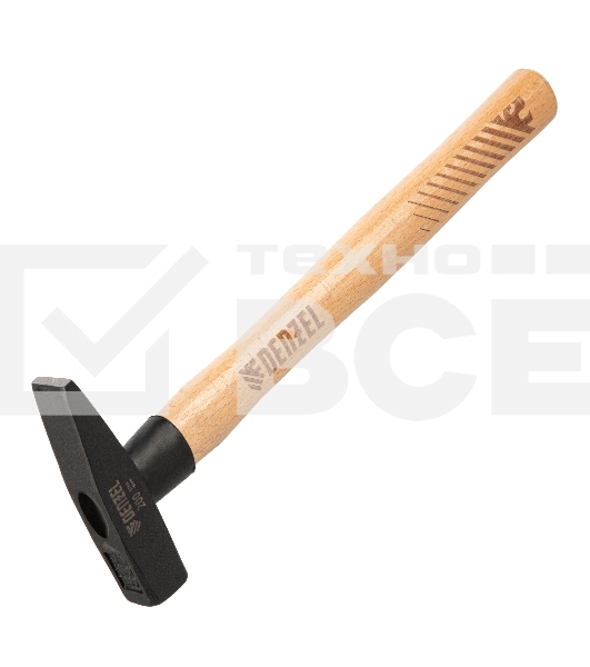 Молоток слесарный Denzel 200 г, кованый квадратный боек, буковая рукоятка