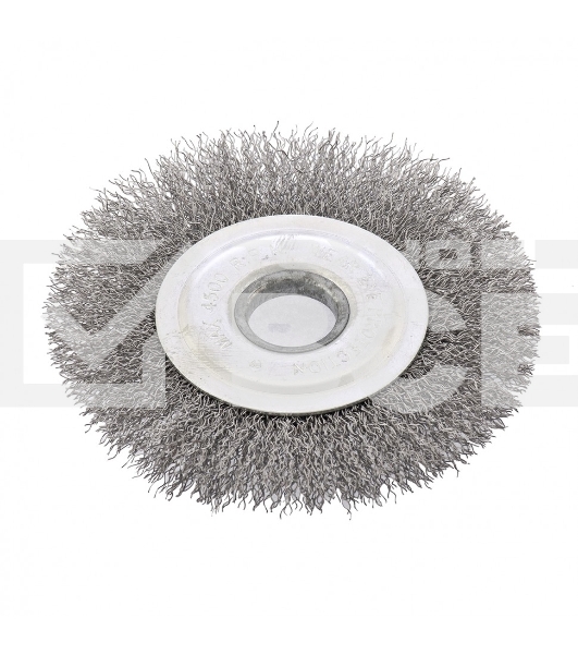Щетка для УШМ Сибртех, 125 мм посадка 22,2 мм плоская, витая проволока 0,3 мм