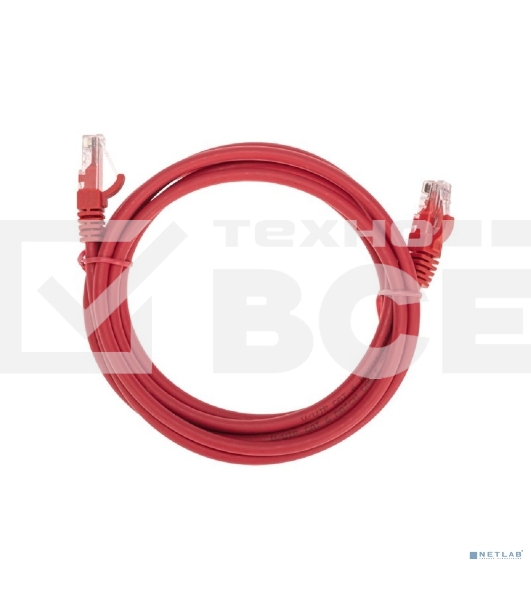Патч-корд U/UTP REXANT категория 6, RJ45-RJ45, неэкранированный, 26AWG, LSZH, красный, 2 м
