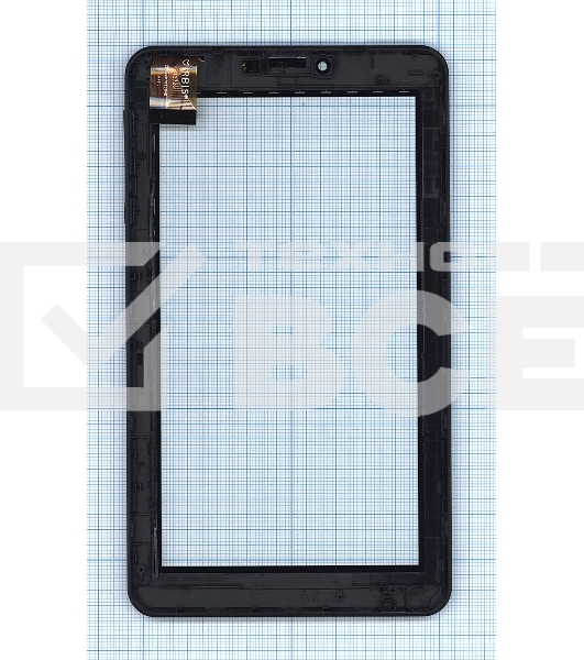 Сенсорное стекло (тачскрин) для Irbis TZ716 черное с рамкой