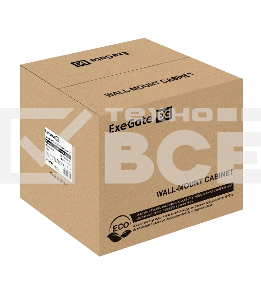 Шкаф телекоммуникационный 10' настенный 6U ExeGate EC-WM-6U.280.G.GREY (10', 6U, 350x280x287мм (ШхГхВ), передняя дверь закаленное стекло, пыле- и влагозащита IP23, светло-серый RAL 7035)