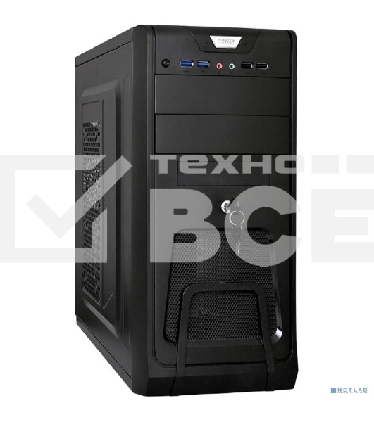 Компьютерный корпус Miditower ExeGate CP-603UB Black, ATX, (CP500W, 80мм), 2*USB+2*USB 3.0, Audio, замок блокировки кнопки питания