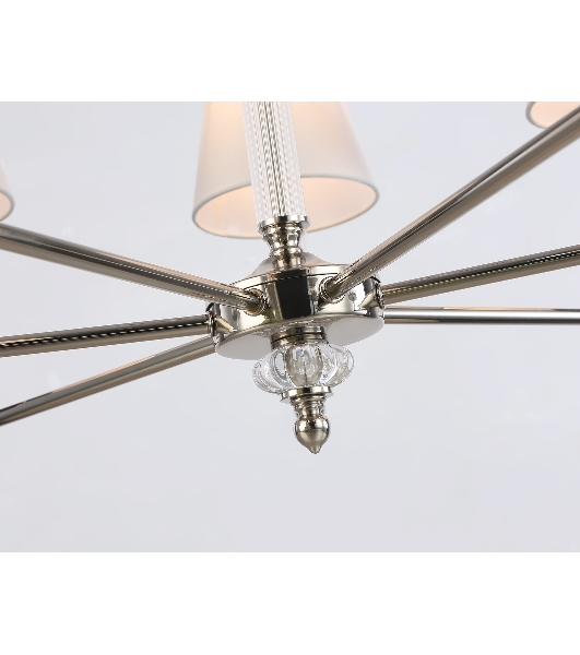 Люстра Ambrella light LH71003/7 BN/WH никель/белый E14*7 max 40W D820*1130