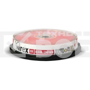 Диск DVD+R Mirex 8.5 Gb, 8x, Cake Box (10), Dual Layer (10/300)