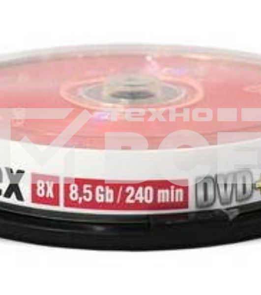 Диск DVD+R Mirex 8.5 Gb, 8x, Cake Box (10), Dual Layer (10/300)