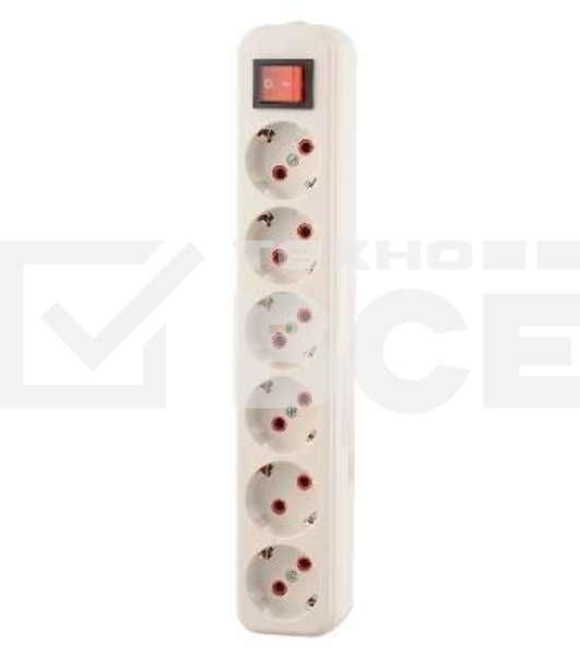 Колодка удлинителя 6-м с заземл. с выкл. Lezard 720-0600-602