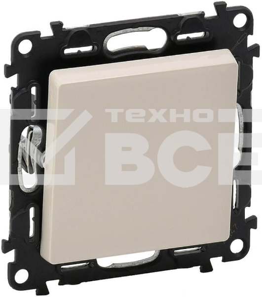 Механизм выключателя 1-кл. СП Valena Life 10А IP20 250В 10АХ с лицевой панелью; безвинтовые зажимы сл. кость Legrand 752501