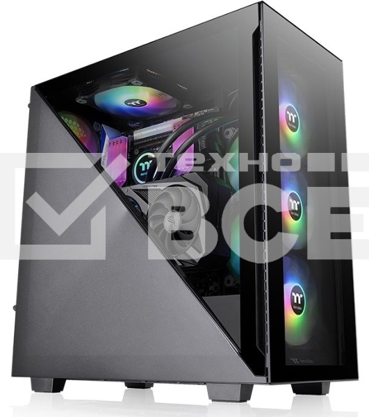 Компьютерный корпус Thermaltake Divider 300 TG ARGB черный без БП ATX 2x120mm 2xUSB3.0 audio front door bott PSU