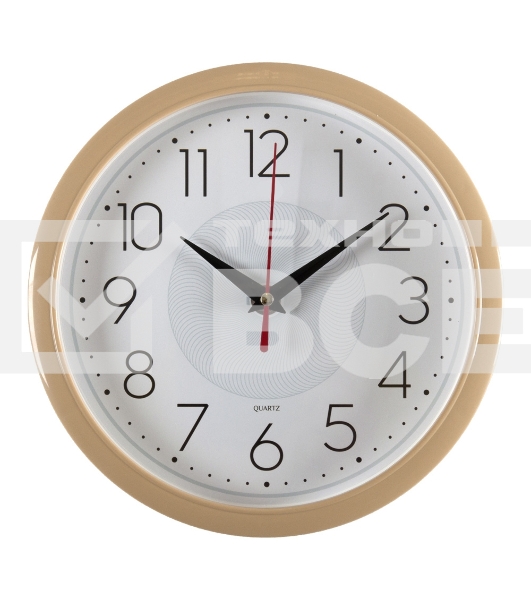 Часы настенные аналоговые Бюрократ WALLC-R83P D22 см белый/бежевый