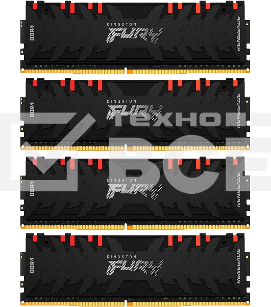 Оперативная память Kingston Fury Renegade, DDR4, 16GB (2x8GB), 3600MHz, CL16, с радиаторами, RGB, черный