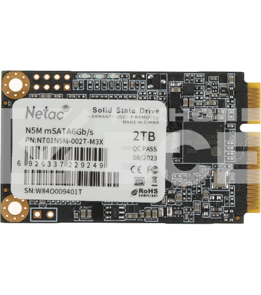 Накопитель SSD Netac N5M, 2048GB, mSATA, R/W 545/500