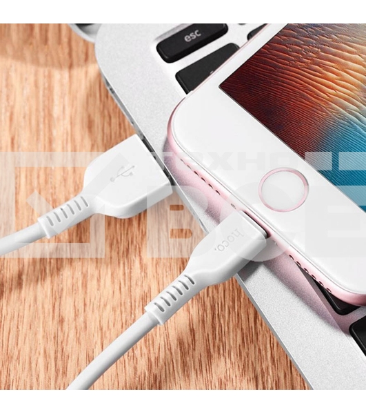 Кабель HOCO USB X20 Flash, USB - Lightning, 2А, 1м, белый