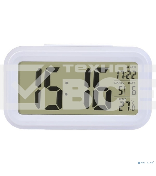 Часы-будильник Perfeo Snuz, белый, (PF-S2166) время, температура, дата