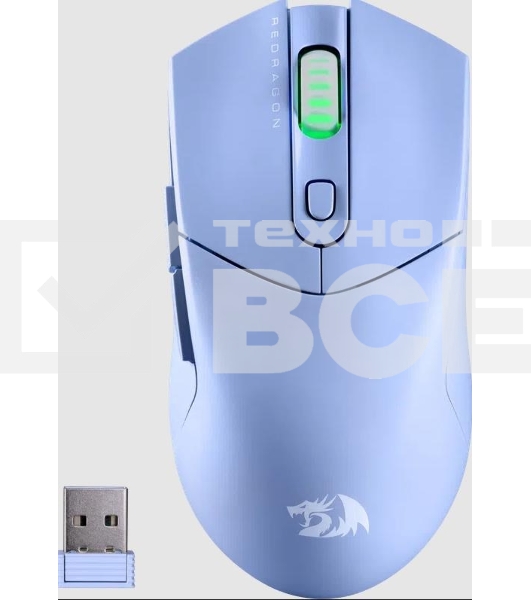 Мышь беспроводная REDRAGON St4r Pro голубой, 26000 dpi, радиоканал, Bluetooth, USB, кнопки - 6