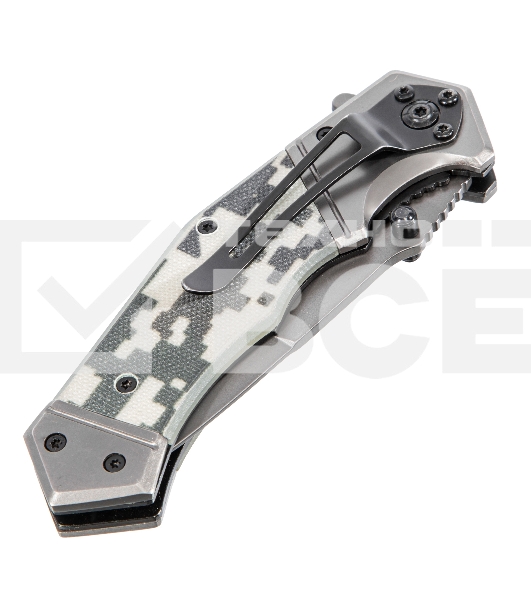 Нож складной Denzel, многоцелевой, системы Liner-Lock, с накладкой G10 на эргономичной рукоятке 79209