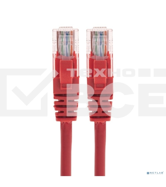 Патч-корд U/UTP REXANT категория 6, RJ45-RJ45, неэкранированный, 26AWG, LSZH, красный, 2 м