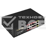 Коммутатор неуправляемый ExeGate EDGS-1010D.8PoE-120W (10-портовый гигабитный UTP 10/100/1000 Base-T: 8 портов IEEE 802.3af (PoE), мощность PoE: 15,4W, суммарно 120W, 2 порта RJ45 uplink, настенный/настольный, металлический корпус), фото2