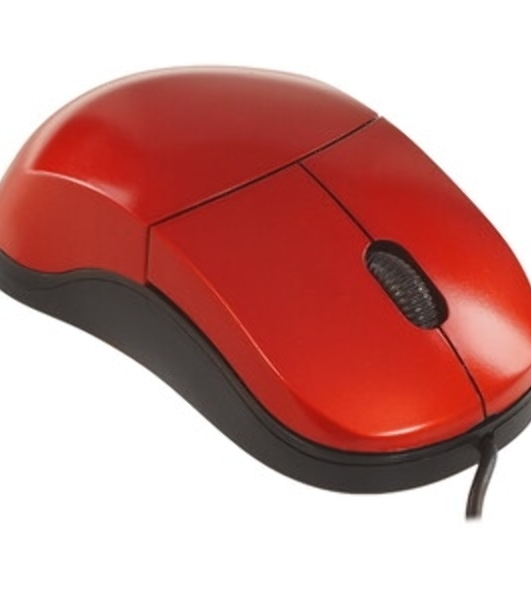 Мышь проводная Qumo Simple Office M92 красный, 1000 dpi, USB, кнопки - 3