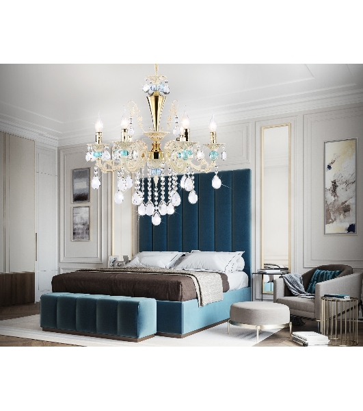 Светильник Ambrella light TR4923/6 GD/WH/BL золото/белый/голубой E14*6 max 40W D600*620