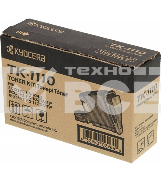 Картридж лазерный Kyocera TK-1110 (1T02M50NX0/1T02M50NX1) черный для FS-1040/FS-1060DN/FS-1020MFP/FS-1025MFP/FS-1120MFP/FS-1125MFP 2500 стр.